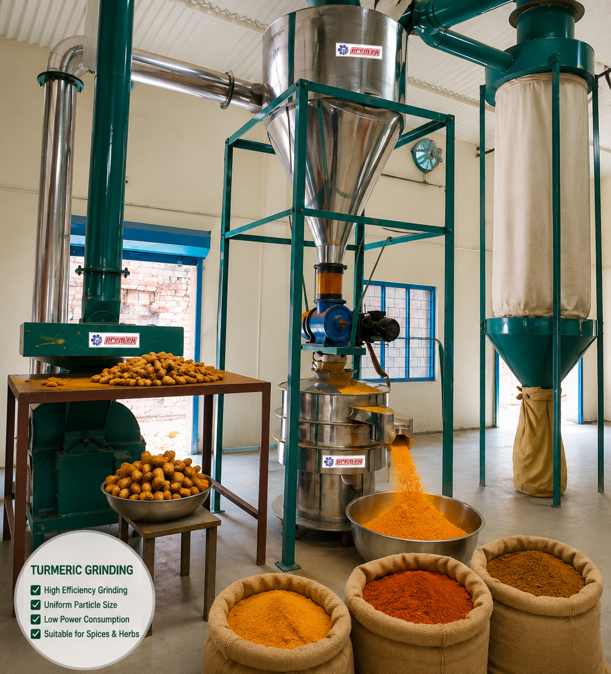 Masala machinery and plant for spice processing